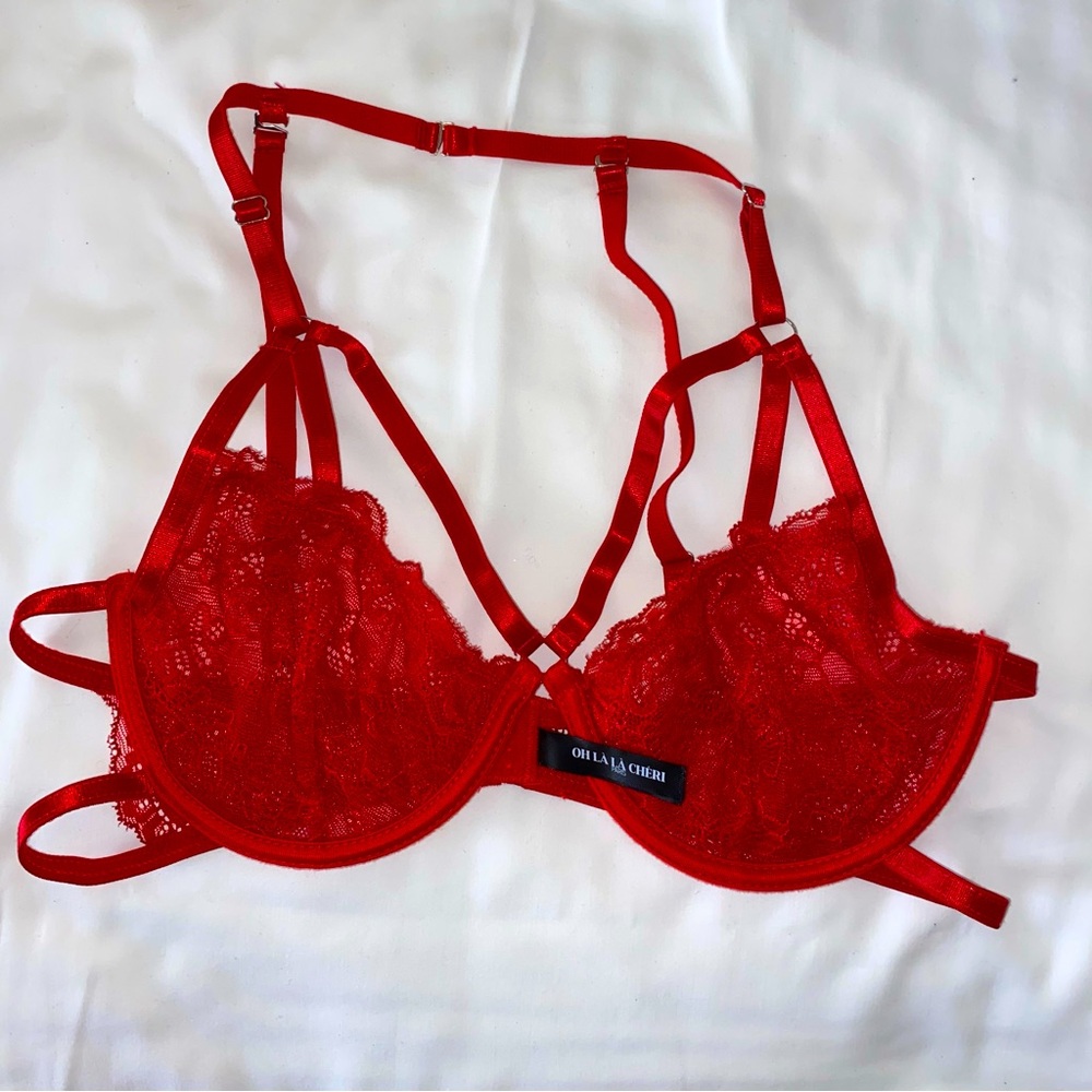 NEW L / XL Sexy Rave Bra Strappy Chest Strap Chain Oh La La Cheri from Nordstrom